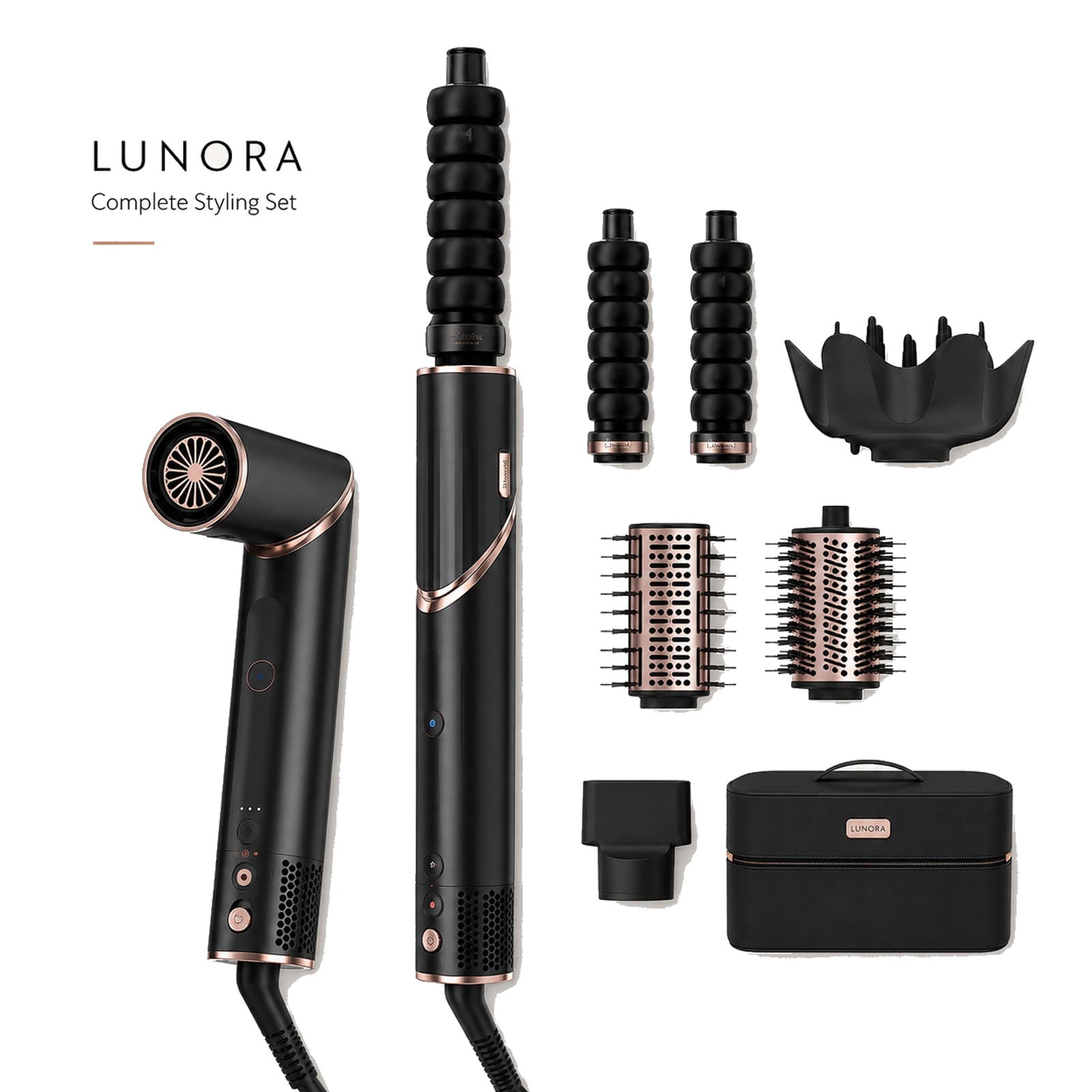 Premium 5-in-1 Hair Kit Black / Rose Gold · 5-in-1